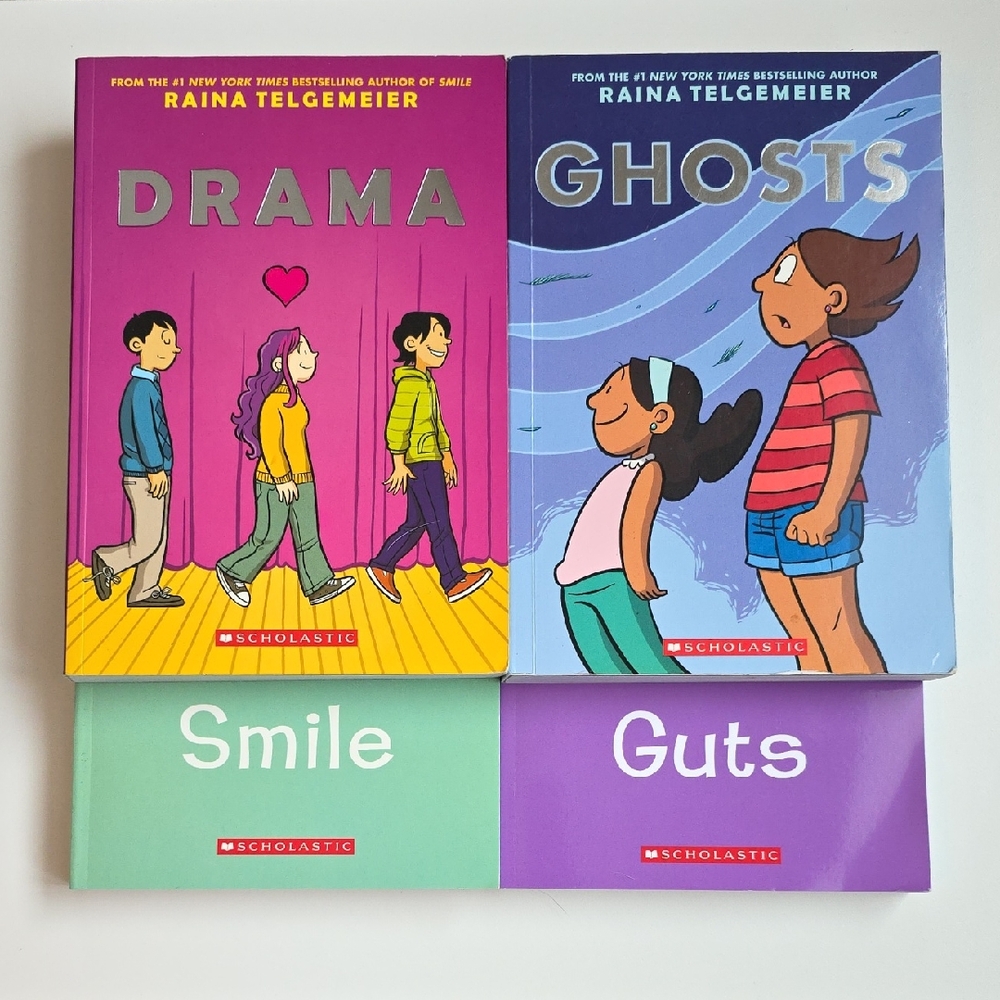 Chapter Books By Raina Telemeier - 8 to 12 Year Olds Guts, Drama, Smile, Ghosts